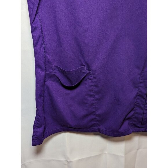 Grey's Anatomy Barco Mock Scrub Top 4 Pocket Purple Women's Large - Picture 2 of 12
